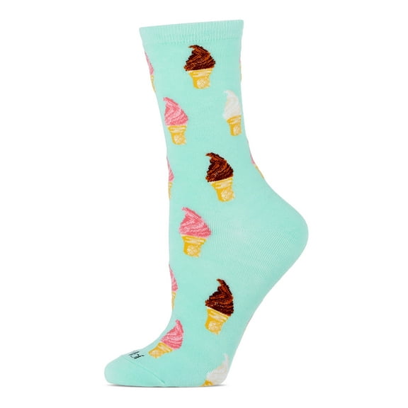MeMoi Soft Serve Cones Bamboo Blend Crew Socks - Womens - Female, 9-11, Black