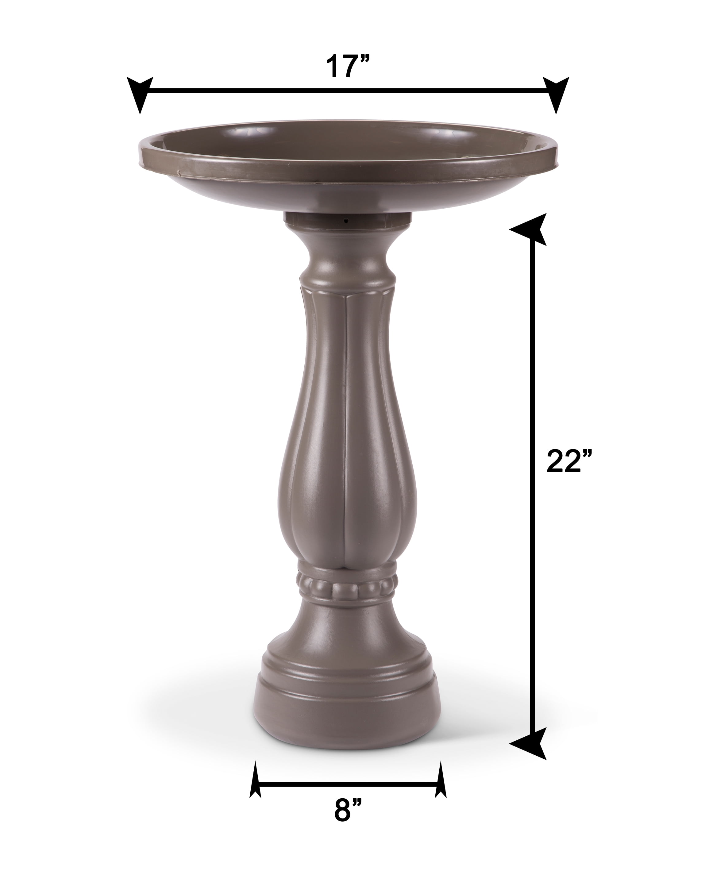 Bloem Promo Bird Bath with Pedestal 25 in. x 17 in. Charcoal