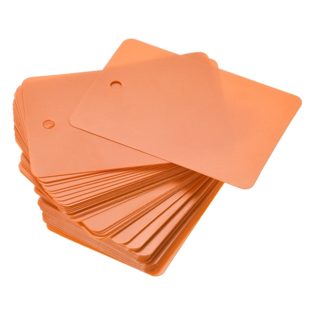 Unique Bargains Waterproof Eyelet Hole Plastic Shipping Tags,Outdoor Tags,40x60mm Orange 50pack