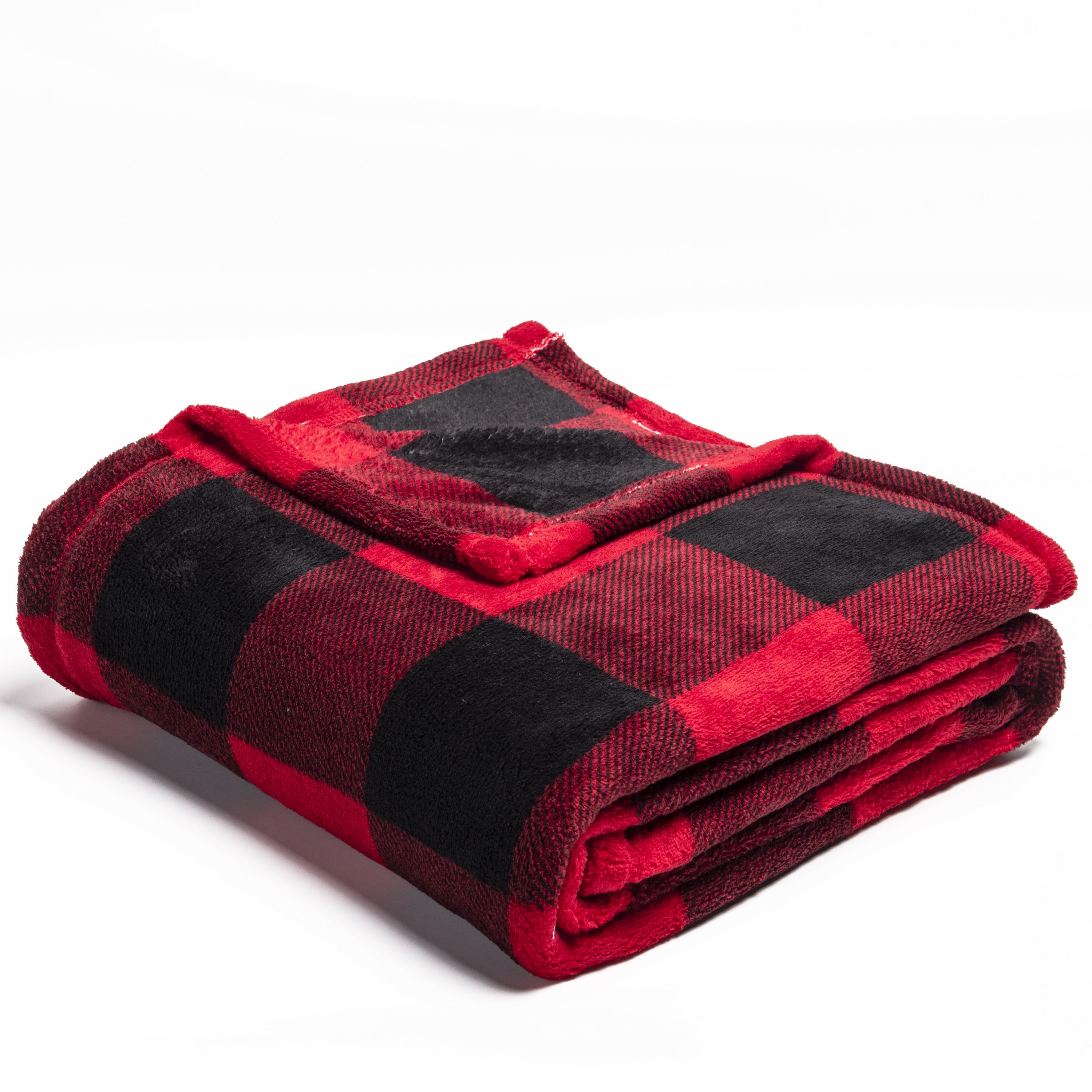 Mainstays Giant Oversized Plush Throw, 60" x 72", Red Buffalo Plaid