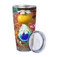 thumbnail image 2 of Lsque Pikmin Pattern 20oz Car Cup with Lid and Straw, Insulated Coffee Cup with Straw Topper, Spill Proof Travel Coffee Mug, Stainless Steel Tumble, 2 of 8