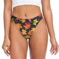 thumbnail image 1 of Balery Colorful Maple Leaves Tangas de Algodón para Mujer con Estampado – Ropa Interior Sexy, Transpirable, G-string-X-Small, 1 of 6
