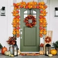 thumbnail image 2 of JVBTVB 69 Inch Artificial Maple Leaf Fall Garland for Thanksgiving Halloween Decor - Flexible Vine with Pumpkins and Sunflowers, Indoor Outdoor Holiday Hanging Decoration, 2 of 6
