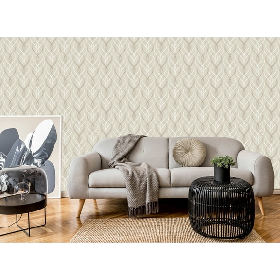 MuralsPrint Curved Stripes Removable Wallpaper - 10'ft H x 24''inch W