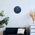 thumbnail image 4 of Silent Wall Clock 40cm/15.75in Round Wall Clock Retro Mandala Glass Flower Hanging Clock for Home Living Room Bedroom Kitchen Non Ticking Battery Operated Living Room Mute Clock, 4 of 5
