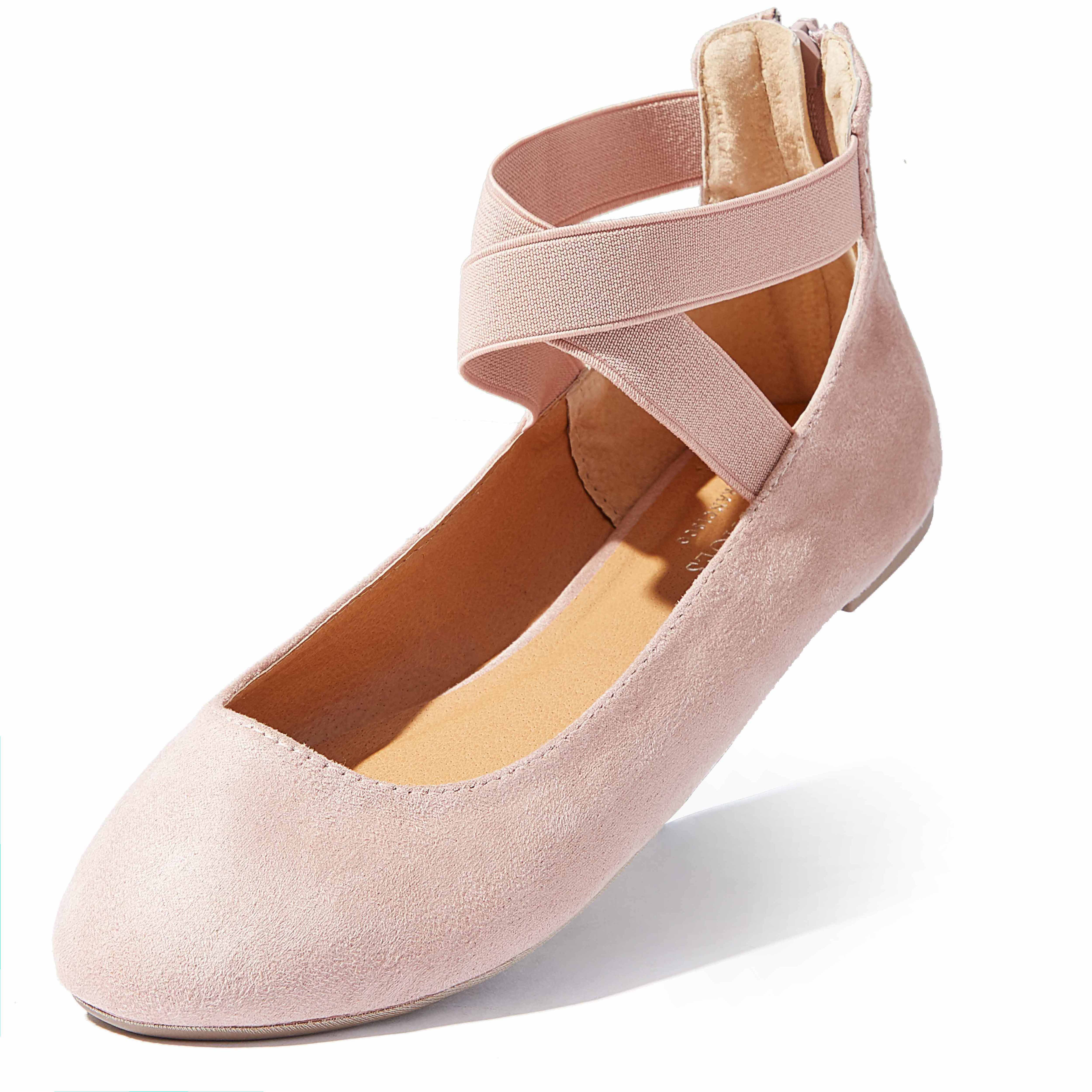 MVE Shoes Classic Ballerina Elastic Strap Flat