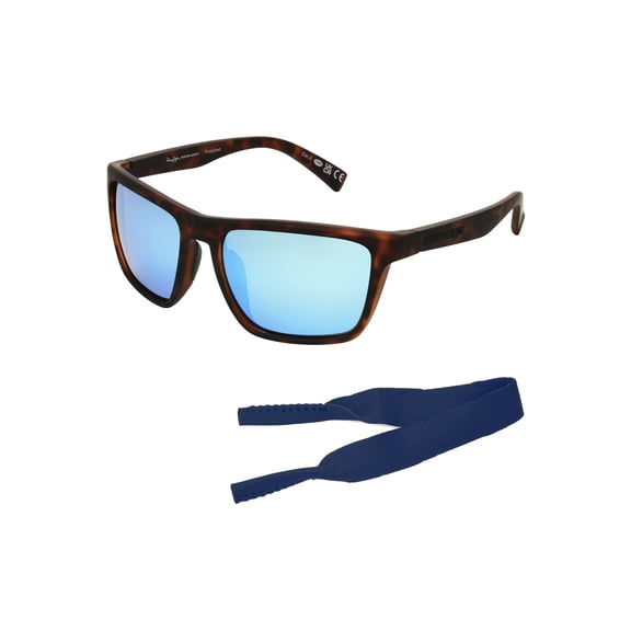 Panama Jack® x Foster Grant® Tortoiseshell Rectangle Men's Sunglasses with Cord