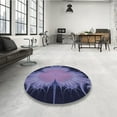 thumbnail image 3 of Ahgly Company Indoor Round Patterned Crocus Purple Area Rugs, 8' Round, 3 of 6