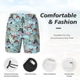 thumbnail image 6 of Picia Cartoon Pirate pattern Mens Swim Trunks with Compression Liner Stretch Beach Shorts Quick Dry with Zipper Pockets No-Chafing Board Shorts-X-Large, 6 of 9
