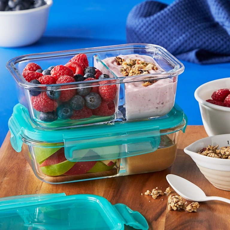 MealBox Glass Food Storage Container, 2 Compartments, 2.1 Cups