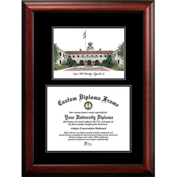 Campus Images TX982D-1411 11 x 14 in. Texas A&M Kingsville University Diplomate Diploma Satin Mahogany Frame