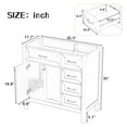thumbnail image 3 of 36" Bathroom Vanity without Sink, Modern  Storage Cabinet with Double Doors & 3 Drawers, Freestanding Rectangular Vanity with Solid Frame, Cabinet Base Only, Black, 3 of 6