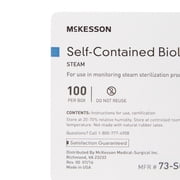 McKesson BI Vials, Self-Contained Steam Biological indicator Vials - For Steam Sterilization Process, 24 Hour Read Time, 100 Count, 1 Pack