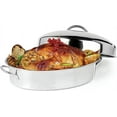 thumbnail image 4 of R & B Import Stainless Steel Oval Roasting Pan with Lid, 4 of 6