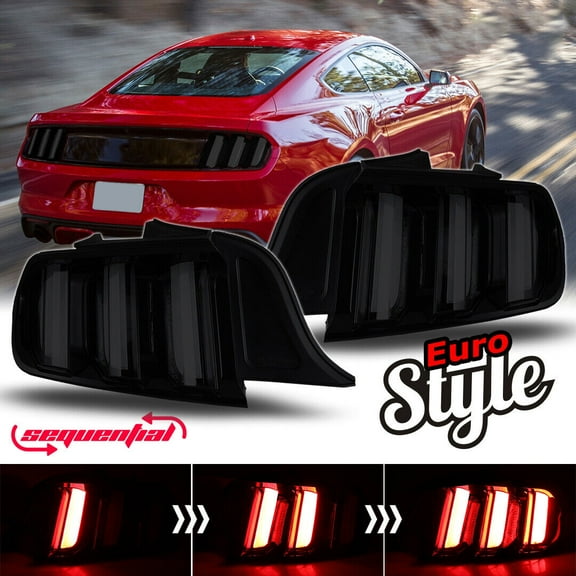 For 2015-2022 Ford Mustang LED Tail Lights Sequential Turn Signals Lamp Smoke Lens
