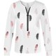 thumbnail image 4 of Puntoco Moda Mujer Cuello en V Camiseta de manga larga Otoño Impresión Blusa suelta Cremallera tops Puntoco Puntoco-4381, 4 of 5