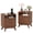 Brown, variant on TROPOW Modern Fluted Bedside Tables Set of 2 with USB Charging Station & Outlets – Open Shelf – Sturdy Wood Legs – Compact Bedside Tables for Bedroom, Living Room, Office