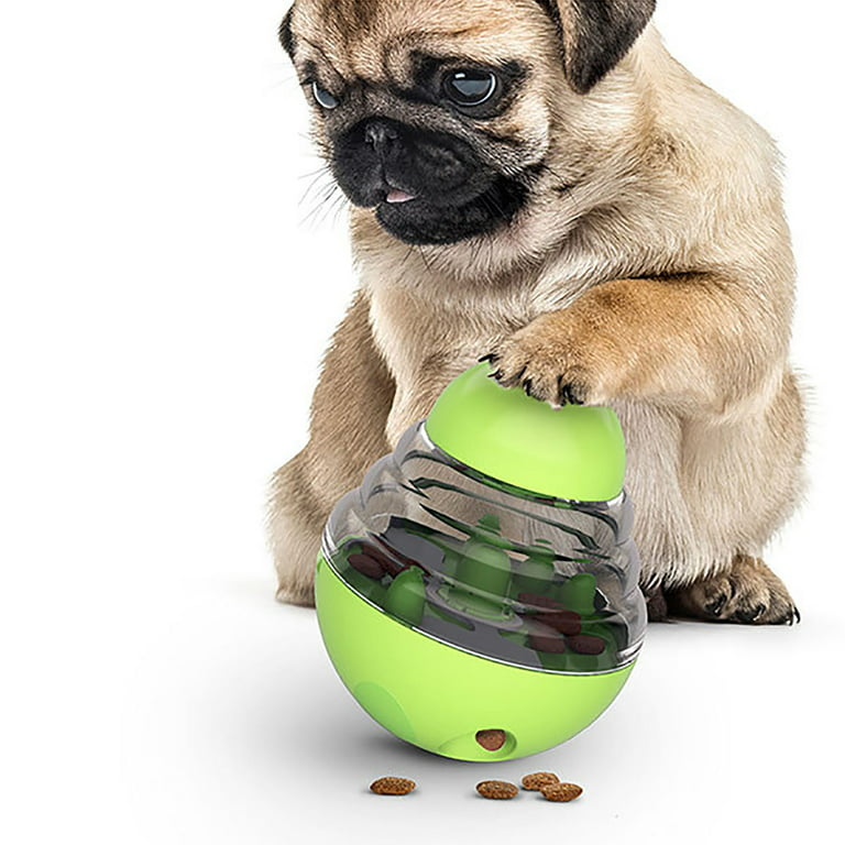 Sdjma Tumbler Pet Toy, Dog Leaky Food Toy Interactive Dog Cat Toy Food Treat Dispensing Toys, Slow Feeder Treat Ball for Pets Increases IQ, Green