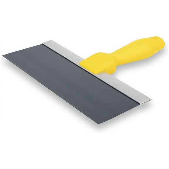 Yellow Plastic Handle Drywall Taping Knife, 14 Inch Blue Steel Blade, Made in e , 021-024
