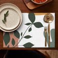 thumbnail image 4 of Brown Boho Plant Pattern Summer Placemats Table Placemats Set Of 6-Linen Kitchen Washable Placemats Table Mats 11.8"x17.7"Non-Slip Heat Resistant, 4 of 5