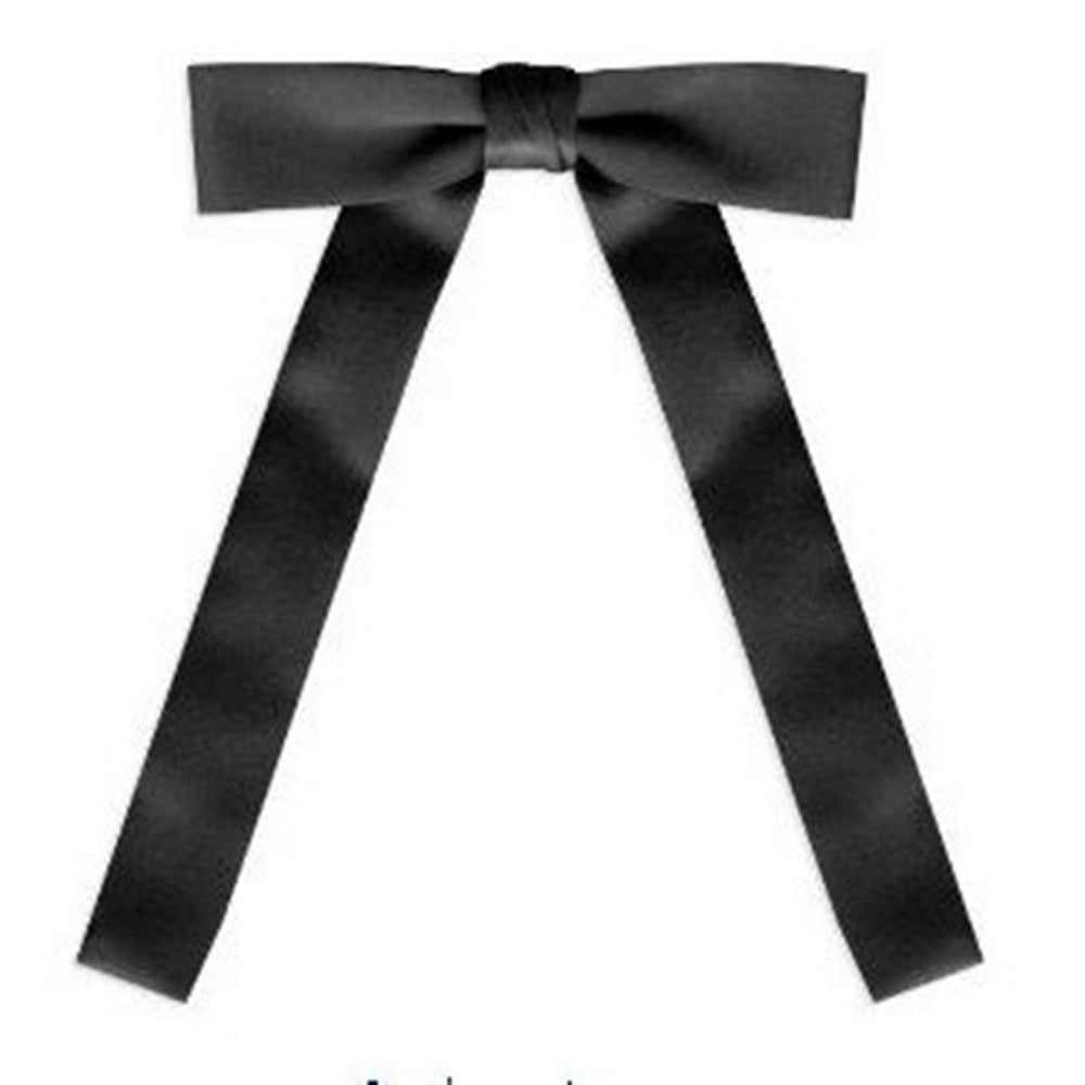 TopTie Black Satin Western String Bow Tie
