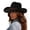 Black, variant on OOOUM Breathable Cowboy Hat For Men Women Woven Band Metal Charms Sun Hat Festival Outdoor Vacation Cowgirl Hat Navy