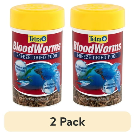 (2 pack) Tetra 0.25 oz Tetra Bloodworms Freeze-Dried Fish Food