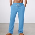thumbnail image 4 of Sweatpants for Men 2025 Linen Breathable Straight Leg Loose Drawstring Joggers with Pockets Mens Casual Pants Trousers, 4 of 5