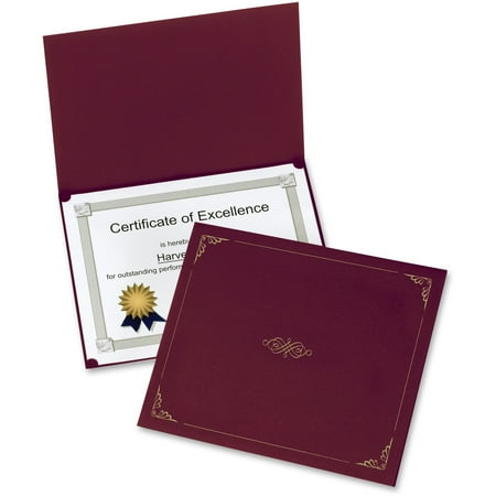 UPC: 0096809115328 | Oxford  OXF29900585BGD  Linen-finish Certificate Holders  5 / Pack  Burgundy