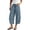 Blue, variant on Women's Relaxed Wide Leg Capri Pants Flexible Breathable Quarter Blue M