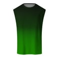 thumbnail image 4 of HCNTES Tank Tops Y-Back Workout Muscle Tee Sleeveless Fitness Bodybuilding T Shirts Training Running Vest(Green,XL), 4 of 4