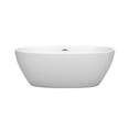 thumbnail image 2 of Juno 63 Inch Freestanding Bathtub in Matte White with Polished Chrome Drain and Overflow Trim, 2 of 5