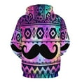 thumbnail image 4 of Colorful Tribal Pattern With Mustache Oversized Hoodies For Woman Pullover With Pocket Comfortable Fation Pullover Hoodie S-5XL, 4 of 4