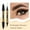Brown, variant on Eyebrow Pencil, Microblading Eyebrow Pencil, Sweat-Proof Long-Lasting Eyebrow Contouring Pen with 4-Prong fork Tip and Spoolie Brush, Easy To Use Natural Look Makeup Tool