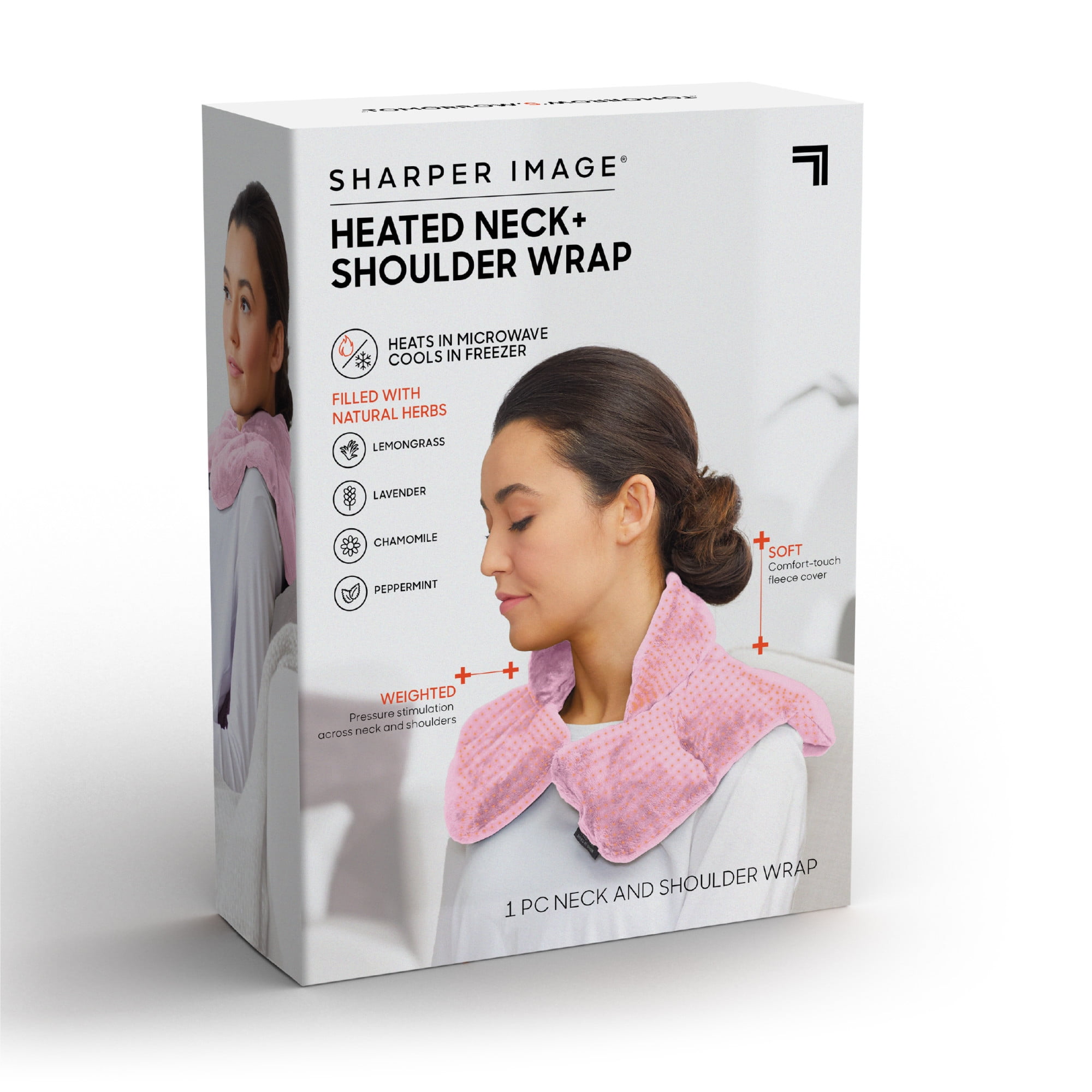 Sharper Image® Heated Neck & Shoulder Aromatherapy Wrap, Lavender Scented  Hot & Cold Therapy, Weighted Muscle Pain & Stress Relief, Luxurious Soft  Plush, Adjustable Fit, Relaxation & Self-Care 