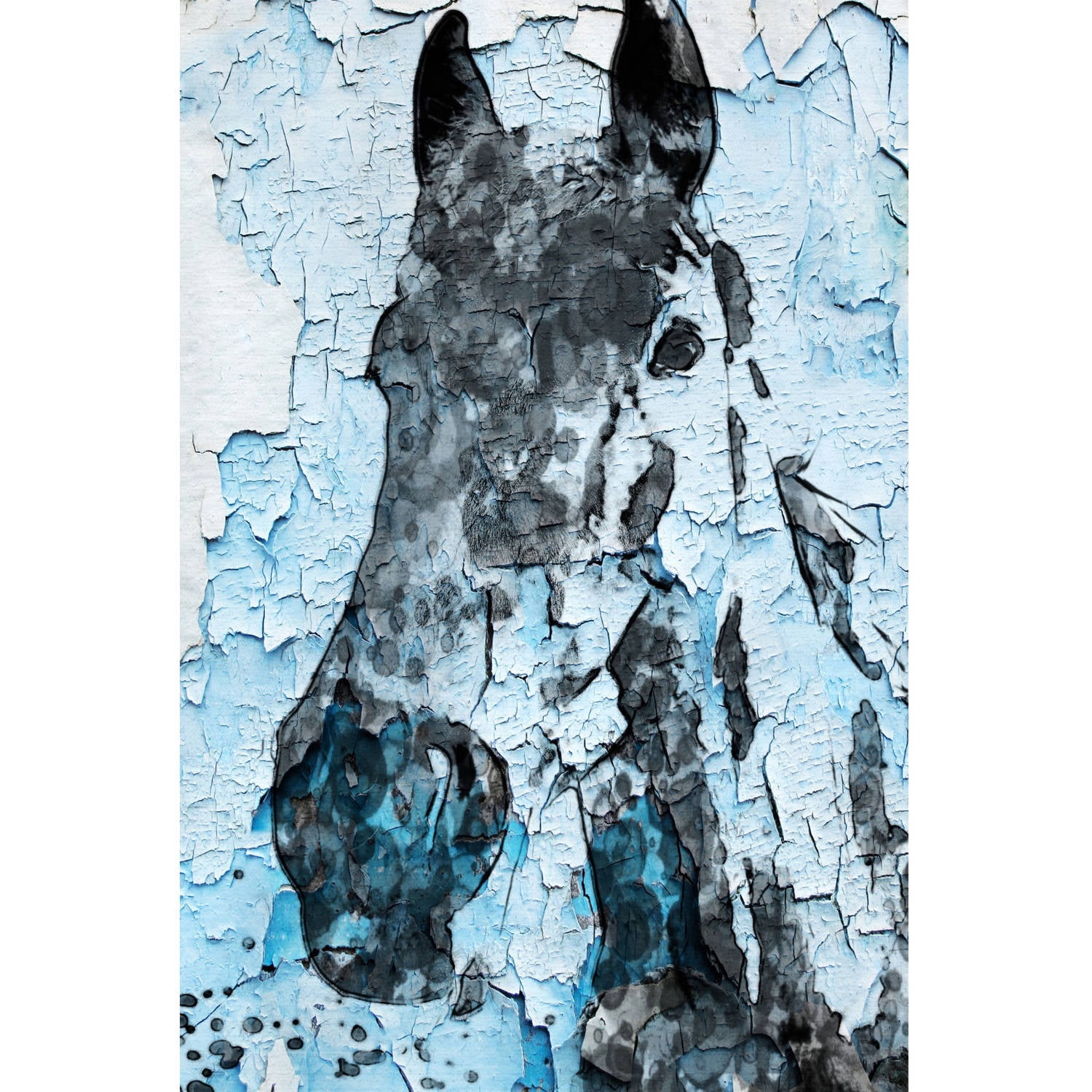 "Night Song Horse" Painting Print on Wrapped Canvas