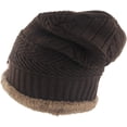 thumbnail image 6 of Morttic Men's Soft Stretch Knit Lined Thick Warm Ski Cap Women Winter Wool Slouchy Beanies Hat,Coffee, 6 of 7
