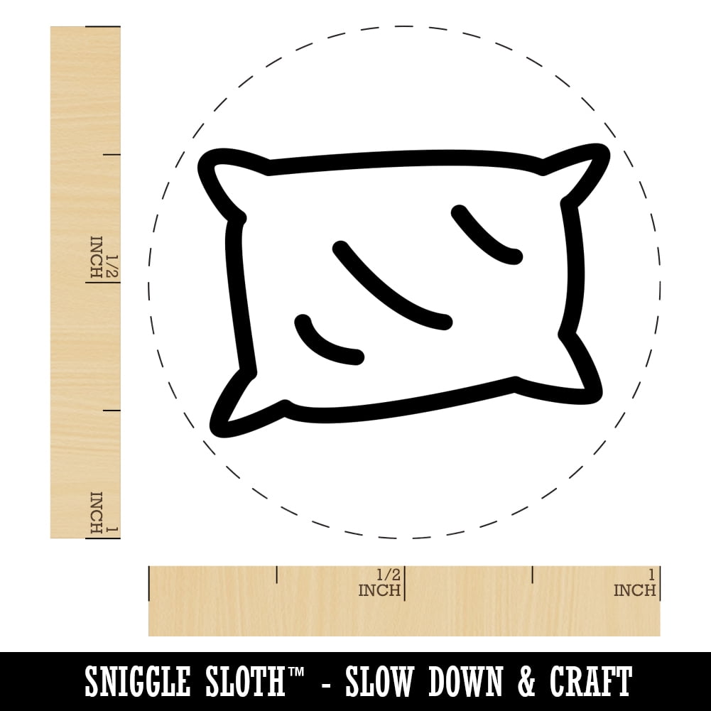 Pillow Sleep Doodle Self-Inking Rubber Stamp Ink Stamper - Fuchsia Ink - Medium 1 Inch