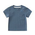 thumbnail image 3 of Kids T Shirts Casual Toddler Boy Short Sleeve Shirt Dark Blue Tees Toddler Baseball Shirt Toddler Boy Shirts 8-9 Years, 3 of 5