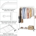 thumbnail image 5 of White Rolling Garment Rack with Storage Shelf - 64.56" Tall Metal Frame (39.76"x16") for Hanging Clothes, Coats & Skirts, Space-Saving Mobile Organizer, 5 of 9