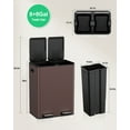 thumbnail image 4 of TLSUNNY 16 Gal Dual Compartment Trash Can, Step Pedal Recycling Bin w/ 2 Soft-Close Lids and 2 Odor Control Box, for Kitchen Use, 4 of 10