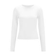 thumbnail image 3 of KTMKH Women's Long Sleeve Crew Neck Slim Fit T Shirts 2024 Y2k Clothes Spring Summer Basic Going Out Tops, 3 of 8