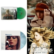 Taylor Swift - Evermore (Translucent Green Vinyl/2LP) & Red (Taylor's Version) (4LP) & Midnights (X) (Moonstone Blue LP Vinyl) & Fearless Platinum Edition