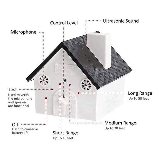 Dispositivo antiladridos, disuasorios sónicos de ladridos, disuasorio ultrasónico de ladridos con 4 modelos de control de nivel ultrasónico ajustable, dispositivo seguro para pequeños y medi