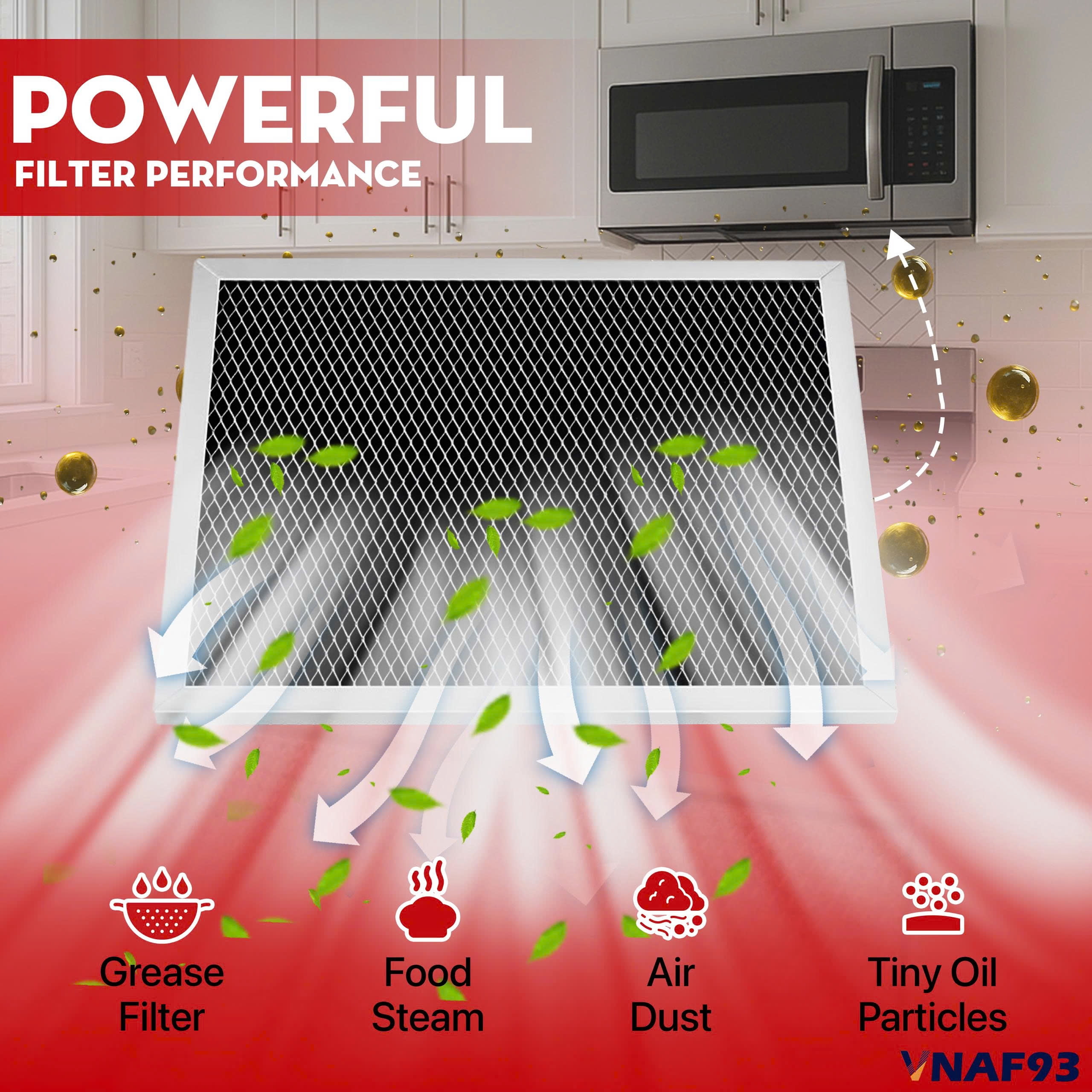 VNAF93 Upgraded 4 Pack 97007696 Range Hood Filter - 41f Stove Hood Vent Filter Replacement For Broan & Nutone Charcoal Carbon Combo Replace 6105c 97005687 - Size 8.75 x 10.5 x 0.35 Inche