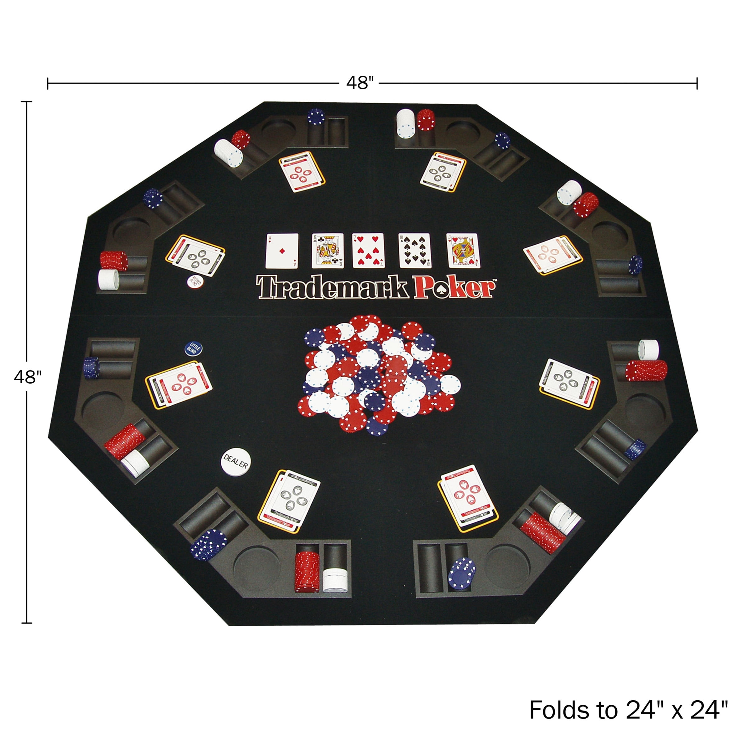 Trademark Poker Foldable Poker Table Felt - 300 Chips and 2 Decks of Cards