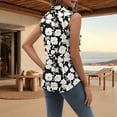 thumbnail image 3 of Womens Sleeveless Button Down Shirt Tops V Neck Business Casual Collared Blouses Tank Top Black S, 3 of 6