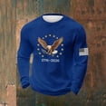 thumbnail image 2 of Mens 1776-2026 250th Anniversary Shirt Crewneck Long Sleeve Sweatshirt with Eagle Print Casual Loose Pullover Patriotic 4th of July Shirts, 2 of 3