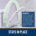 thumbnail image 4 of Buganda Soft Microfiber Toilet Lid Cover, Washable Bathroom Seat Covers, Fits Most Round, Elongated and Oblong Lids, Sage Green, 19.5"X18.5", 4 of 8
