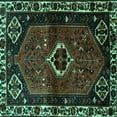 thumbnail image 1 of Ahgly Company Machine Washable Indoor Square Persian Turquoise Blue Traditional Area Rugs, 5' Square, 1 of 4